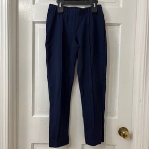 Lilly Pulitzer Sz M Biaocchi Pants Ponte Skinny Front Seam Navy Blue Pull On